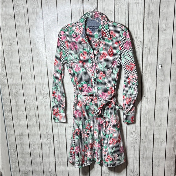 TOMMY HILFIGER FLORAL COTTON BELTED SHIRT DRESS SIZE 2 - Picture 2 of 15